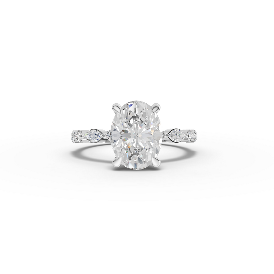 2.31 Ct Oval Four Prong Lab Grown Diamond Engagement Ring
