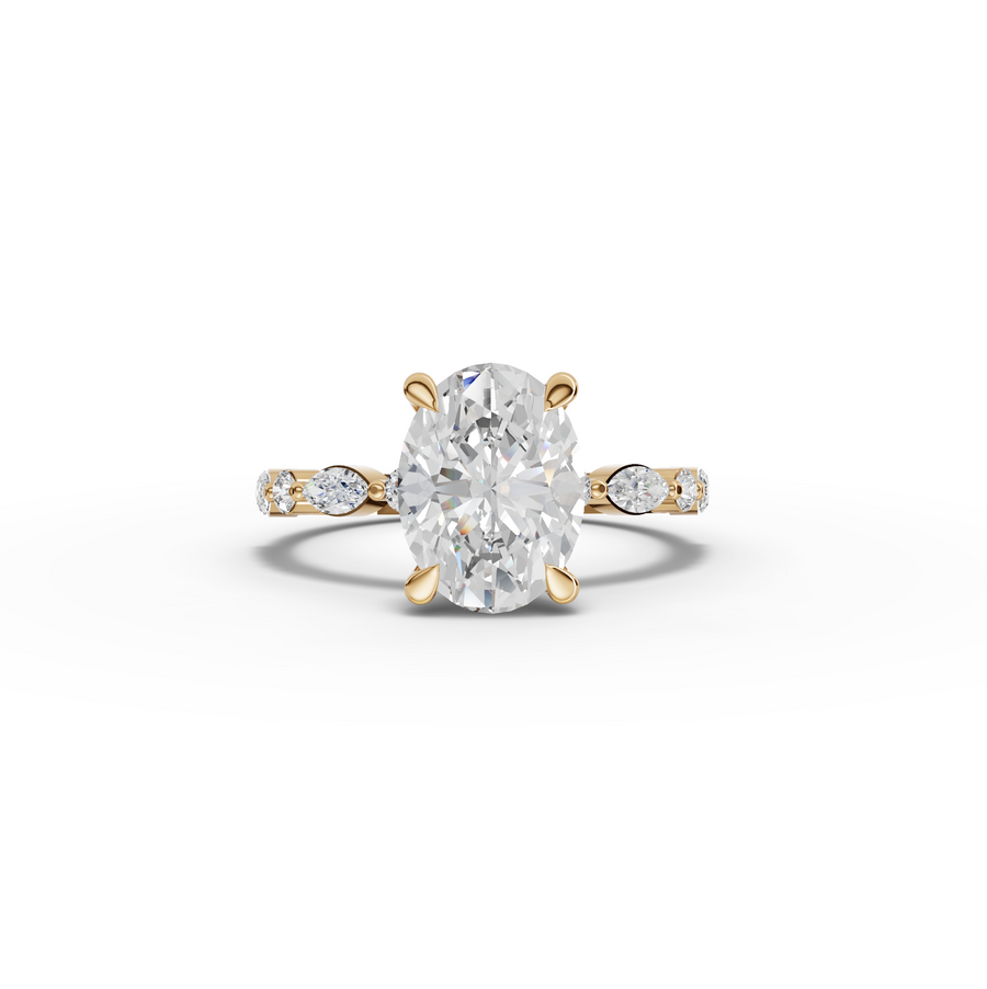 2.31 Ct Oval Four Prong Lab Grown Diamond Engagement Ring