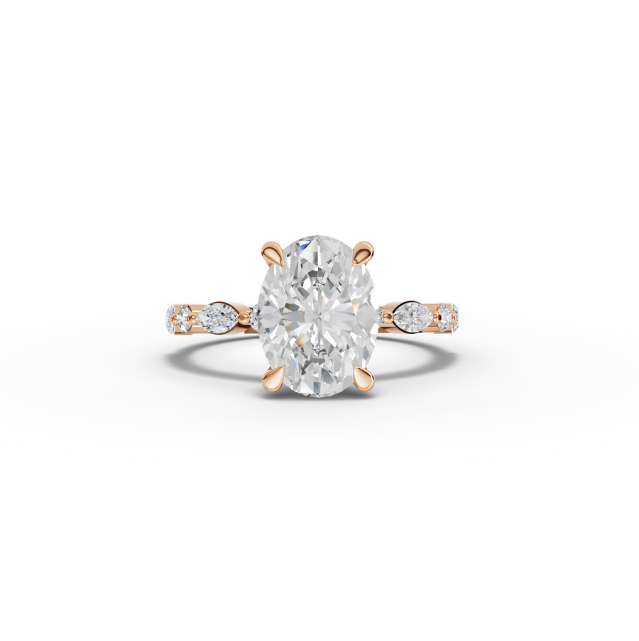 2.31 Ct Oval Four Prong Lab Grown Diamond Engagement Ring