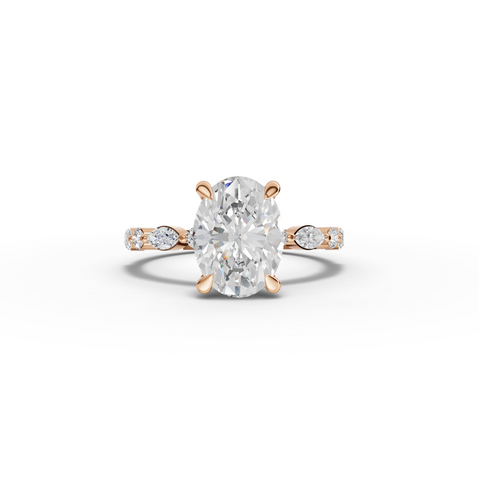 2.31 Ct Oval Four Prong Lab Grown Diamond Engagement Ring