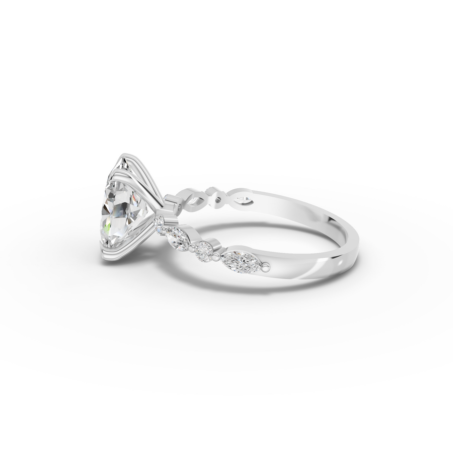 2.31 Ct Oval Four Prong Lab Grown Diamond Engagement Ring