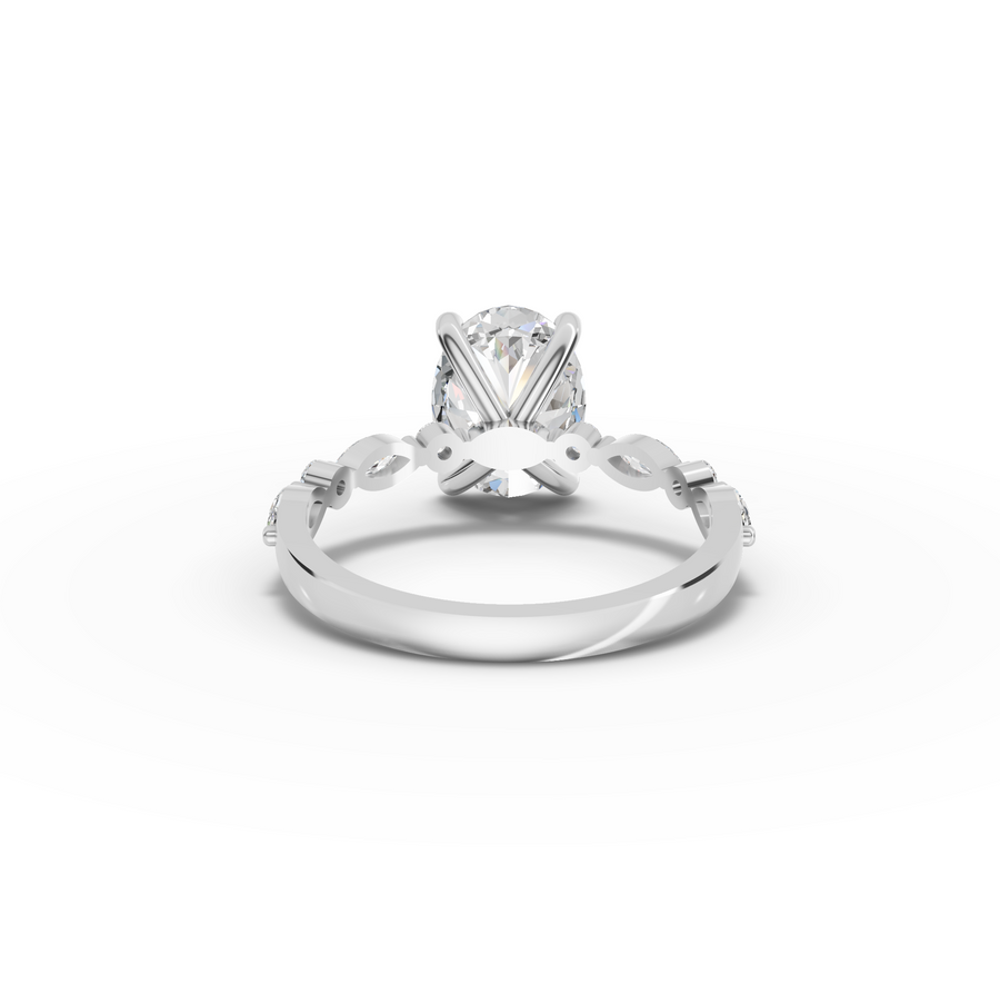 2.31 Ct Oval Four Prong Lab Grown Diamond Engagement Ring
