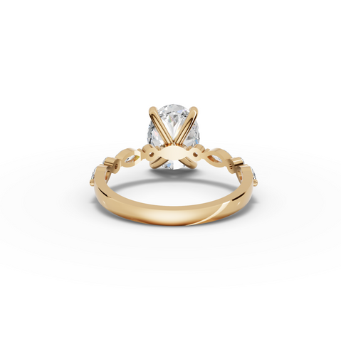 2.31 Ct Oval Four Prong Lab Grown Diamond Engagement Ring