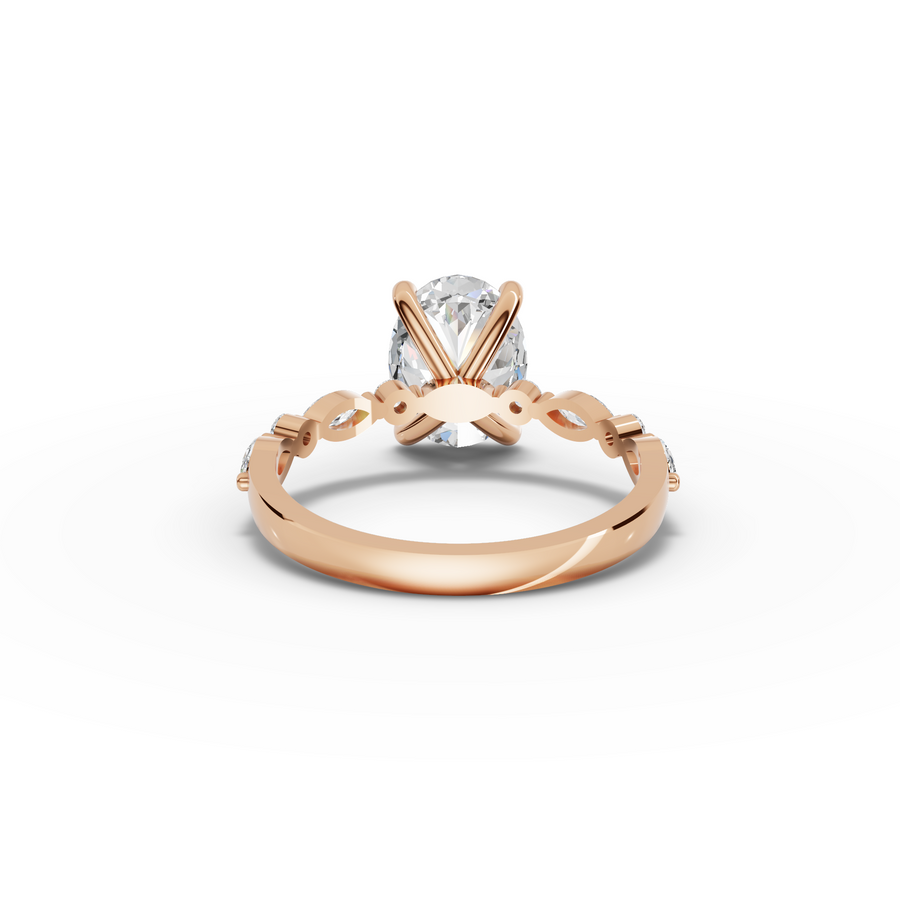 2.31 Ct Oval Four Prong Lab Grown Diamond Engagement Ring