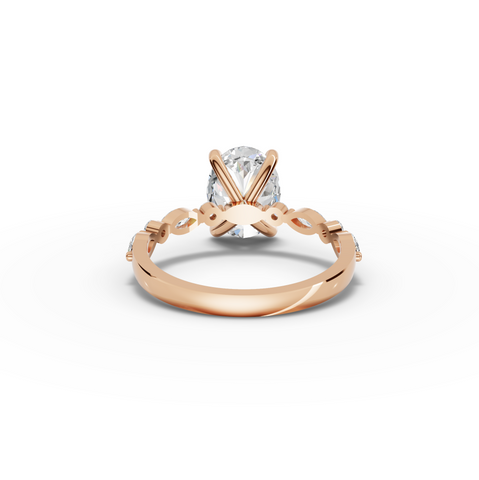 2.31 Ct Oval Four Prong Lab Grown Diamond Engagement Ring