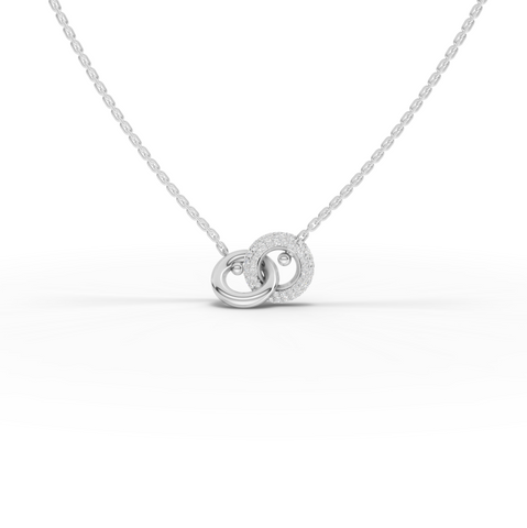 0.28 Ct Interlocking Circle Lab Grown Diamond Pendant Necklace