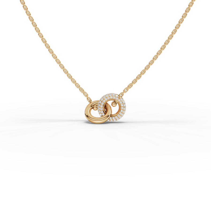 0.28 Ct Interlocking Circle Lab Grown Diamond Pendant Necklace