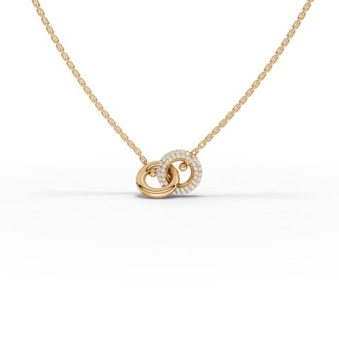 0.28 Ct Interlocking Circle Lab Grown Diamond Pendant Necklace