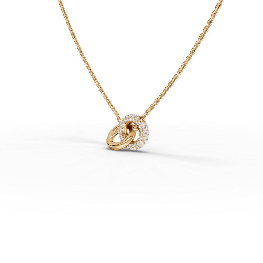 0.28 Ct Interlocking Circle Lab Grown Diamond Pendant Necklace