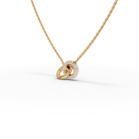 0.28 Ct Interlocking Circle Lab Grown Diamond Pendant Necklace