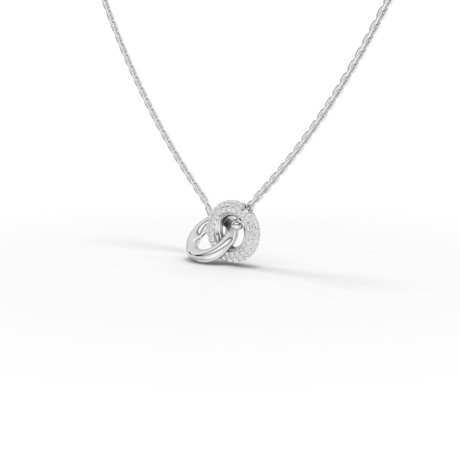 0.28 Ct Interlocking Circle Lab Grown Diamond Pendant Necklace