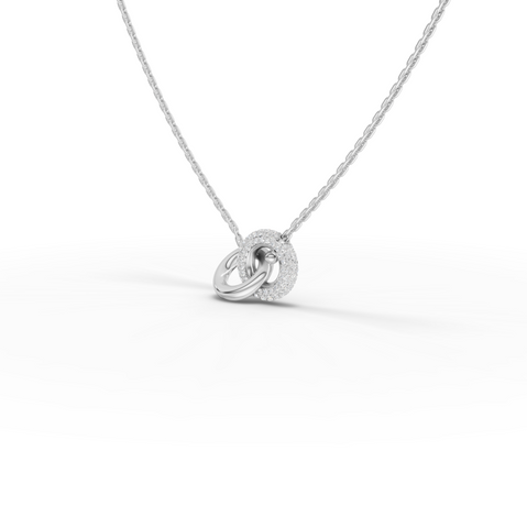 0.28 Ct Interlocking Circle Lab Grown Diamond Pendant Necklace