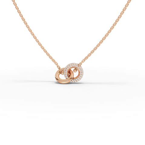 0.28 Ct Interlocking Circle Lab Grown Diamond Pendant Necklace