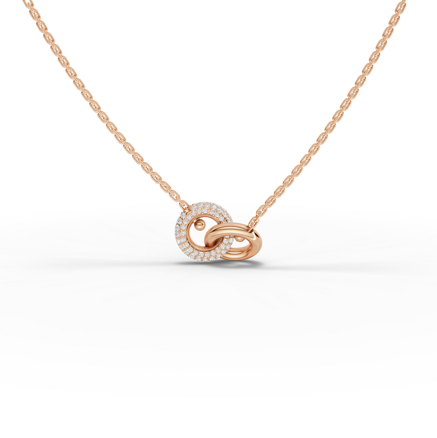 0.28 Ct Interlocking Circle Lab Grown Diamond Pendant Necklace