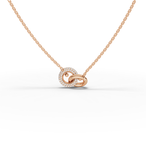 0.28 Ct Interlocking Circle Lab Grown Diamond Pendant Necklace
