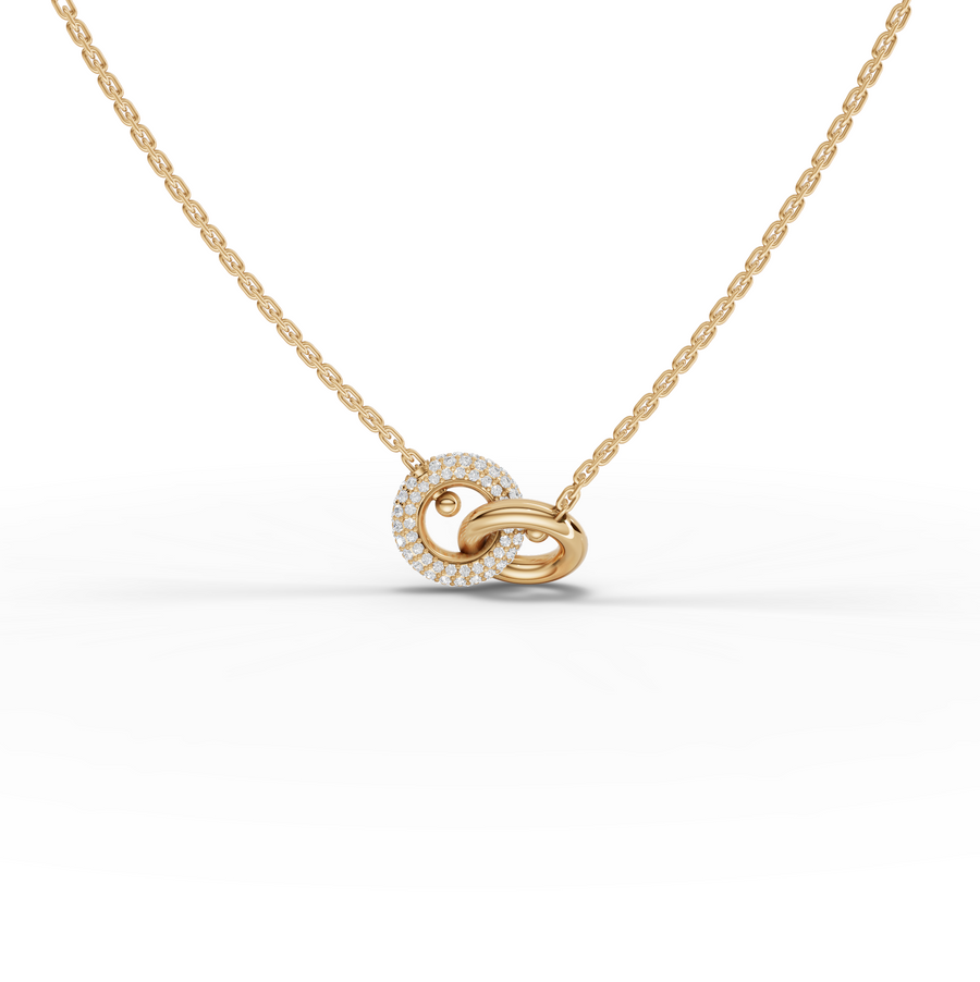 0.28 Ct Interlocking Circle Lab Grown Diamond Pendant Necklace