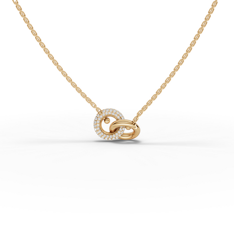 0.28 Ct Interlocking Circle Lab Grown Diamond Pendant Necklace