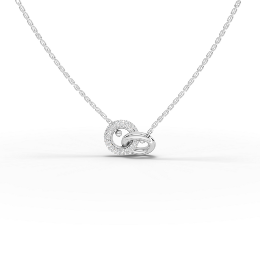 0.28 Ct Interlocking Circle Lab Grown Diamond Pendant Necklace