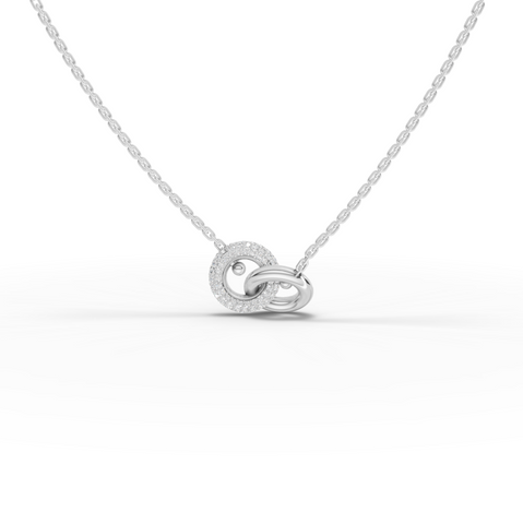 0.28 Ct Interlocking Circle Lab Grown Diamond Pendant Necklace