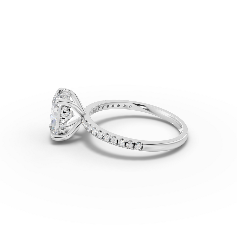 1.67 Ct Oval Solitaire Pavé Lab Grown Diamond Ring