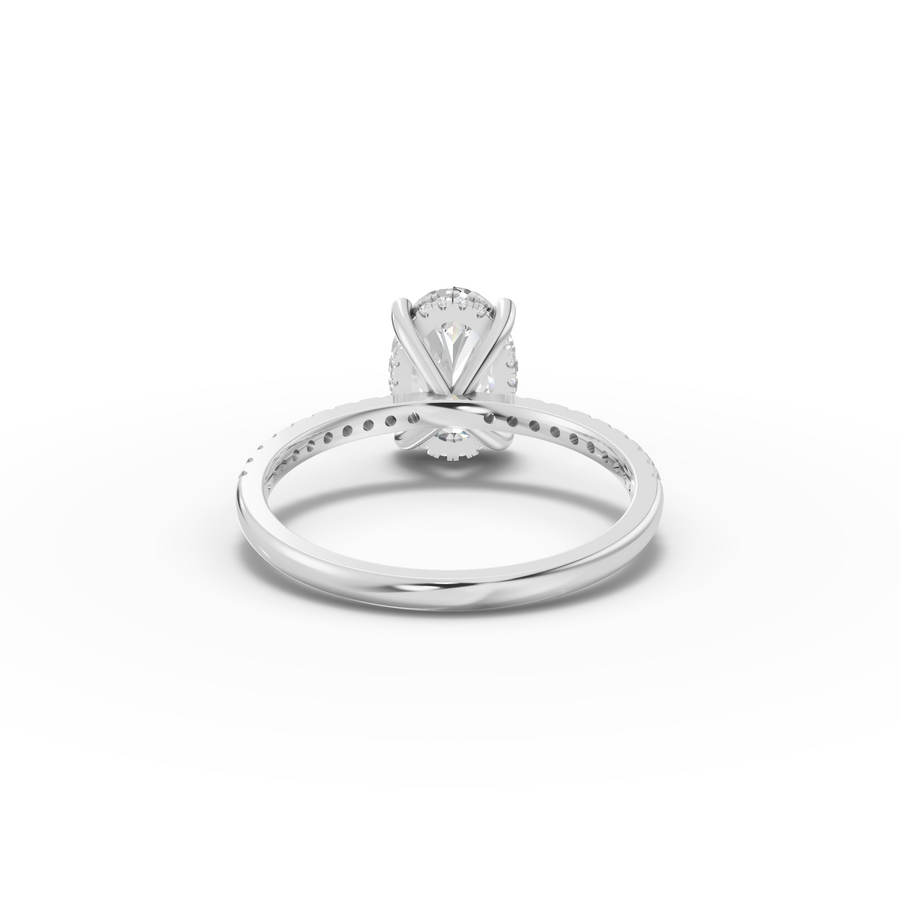 1.67 Ct Oval Solitaire Pavé Lab Grown Diamond Ring
