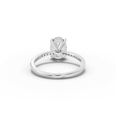 1.67 Ct Oval Solitaire Pavé Lab Grown Diamond Ring