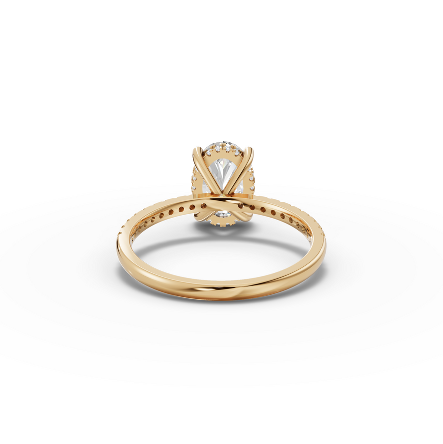 1.67 Ct Oval Solitaire Pavé Lab Grown Diamond Ring