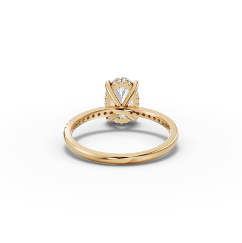 1.67 Ct Oval Solitaire Pavé Lab Grown Diamond Ring