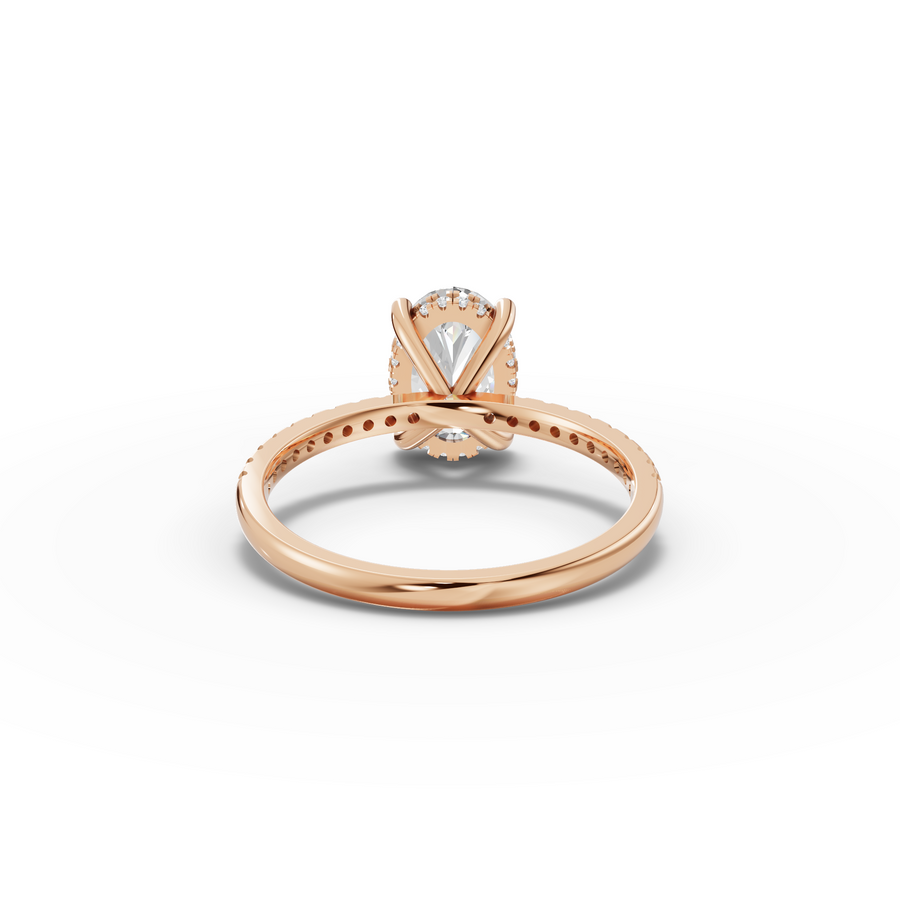 1.67 Ct Oval Solitaire Pavé Lab Grown Diamond Ring