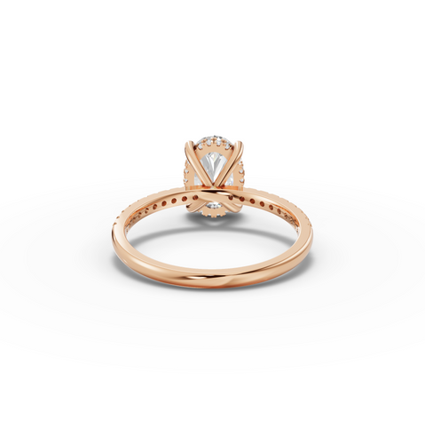 1.67 Ct Oval Solitaire Pavé Lab Grown Diamond Ring