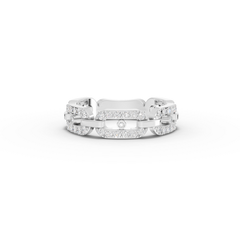 0.50 Ct Pavé Cuban Link Lab Grown Diamond Ring
