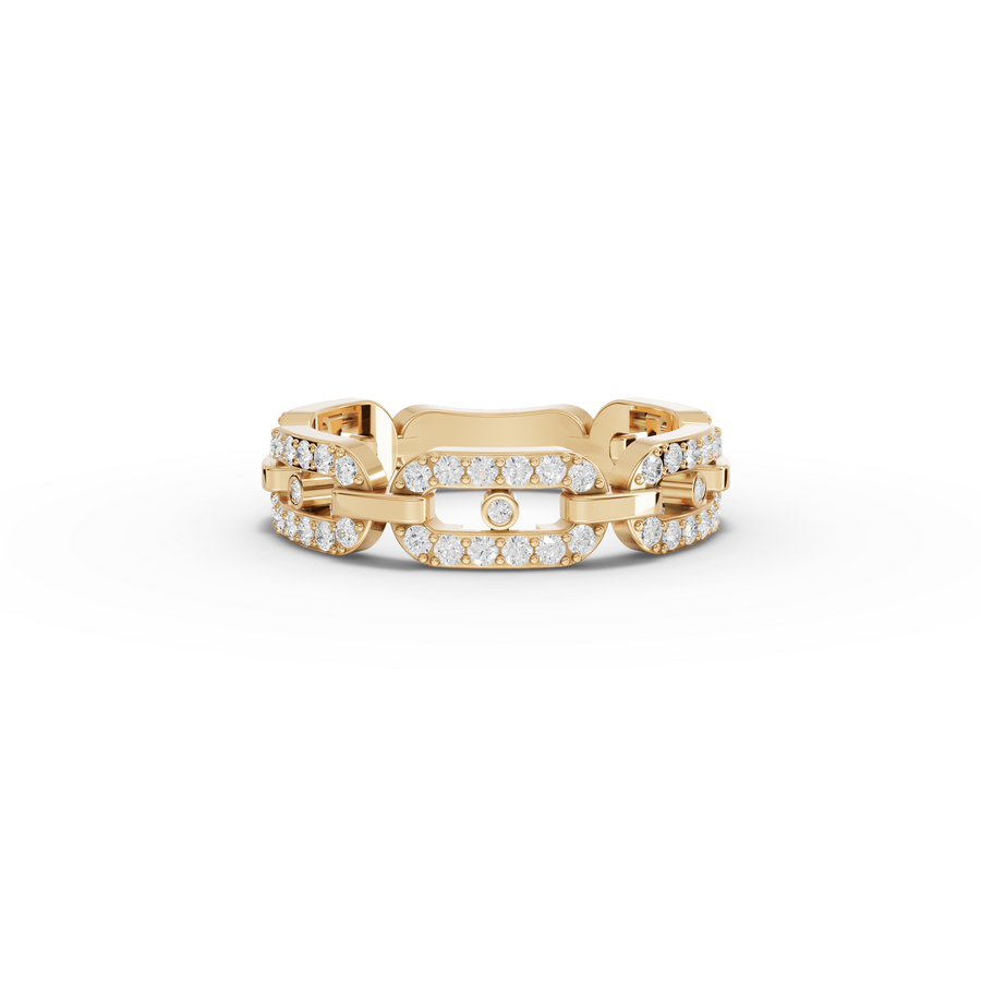 0.50 Ct Pavé Cuban Link Lab Grown Diamond Ring