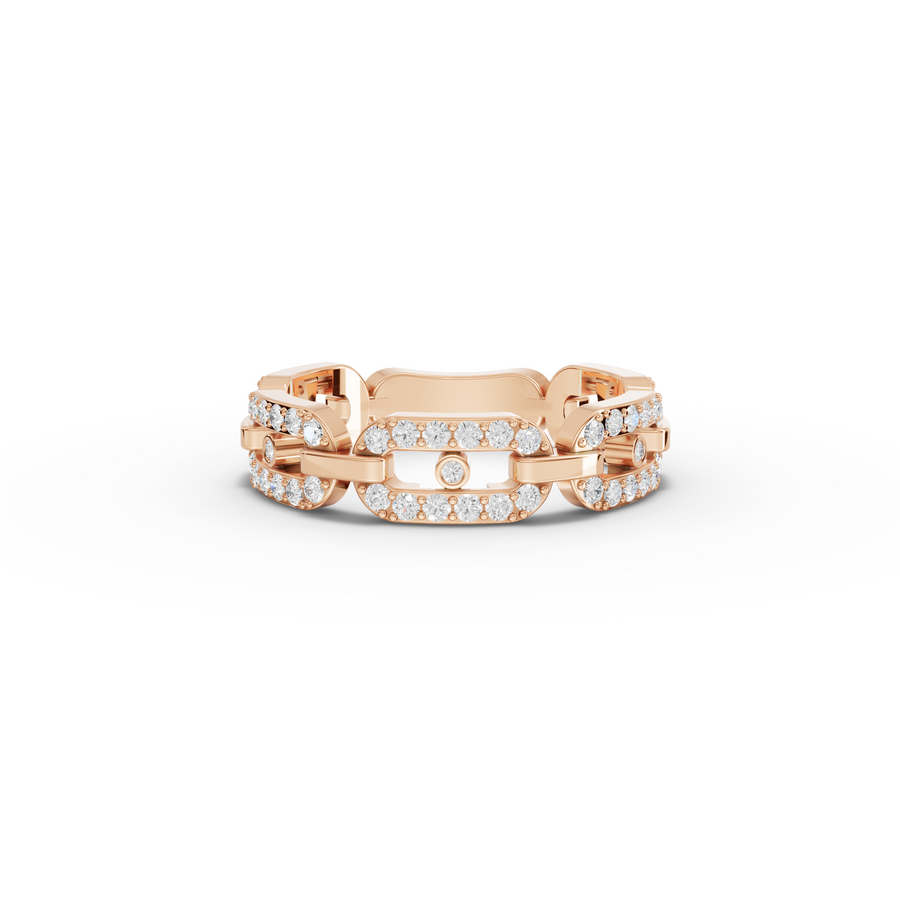 0.50 Ct Pavé Cuban Link Lab Grown Diamond Ring