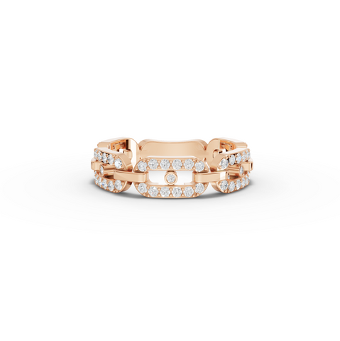 0.50 Ct Pavé Cuban Link Lab Grown Diamond Ring