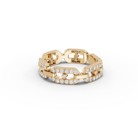 0.50 Ct Pavé Cuban Link Lab Grown Diamond Ring