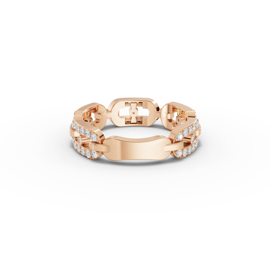 0.50 Ct Pavé Cuban Link Lab Grown Diamond Ring
