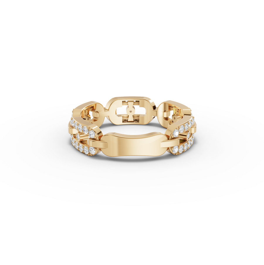 0.50 Ct Pavé Cuban Link Lab Grown Diamond Ring