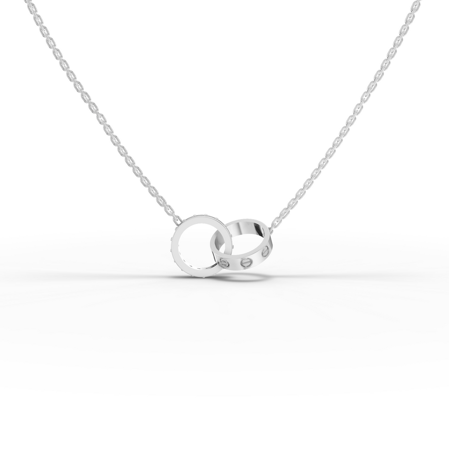 0.20 Ct Interlocking Circle Lab Grown Diamond Pendant Necklace