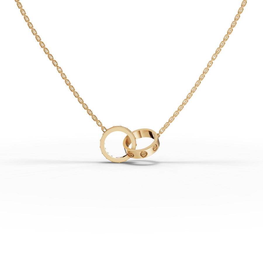 0.20 Ct Interlocking Circle Lab Grown Diamond Pendant Necklace