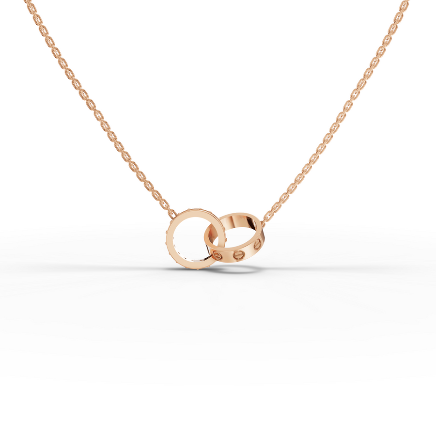 0.20 Ct Interlocking Circle Lab Grown Diamond Pendant Necklace