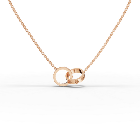 0.20 Ct Interlocking Circle Lab Grown Diamond Pendant Necklace