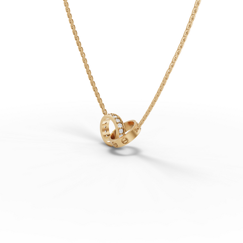 0.20 Ct Interlocking Circle Lab Grown Diamond Pendant Necklace