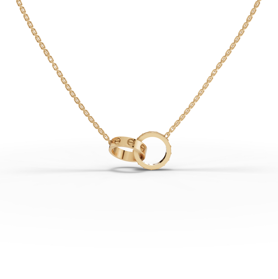 0.20 Ct Interlocking Circle Lab Grown Diamond Pendant Necklace