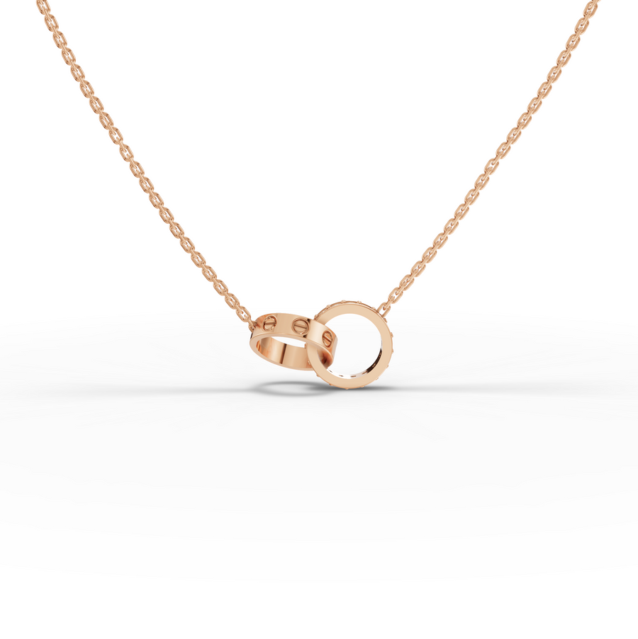 0.20 Ct Interlocking Circle Lab Grown Diamond Pendant Necklace