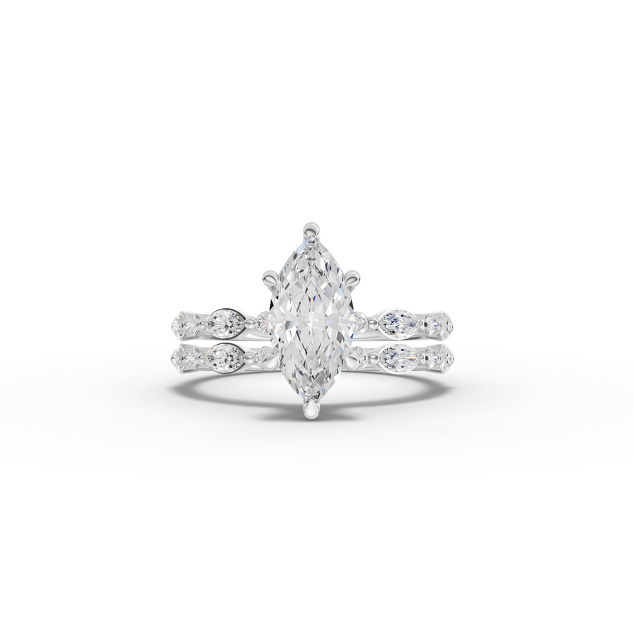 1.61 Ct Marquise With Side Diamond Band Ring