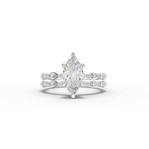 1.61 Ct Marquise With Side Diamond Band Ring
