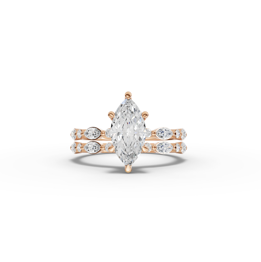 1.61 Ct Marquise With Side Diamond Band Ring
