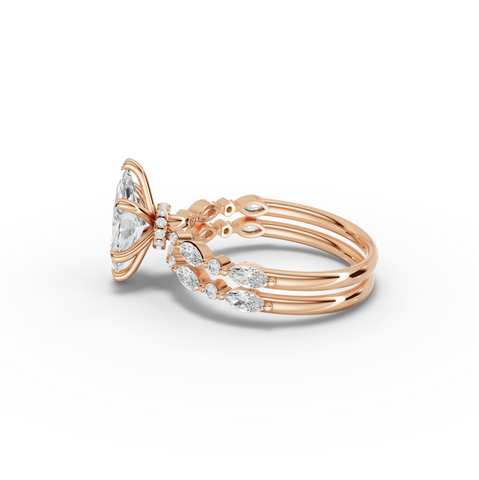 1.61 Ct Marquise With Side Diamond Band Ring