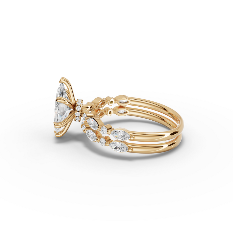 1.61 Ct Marquise With Side Diamond Band Ring