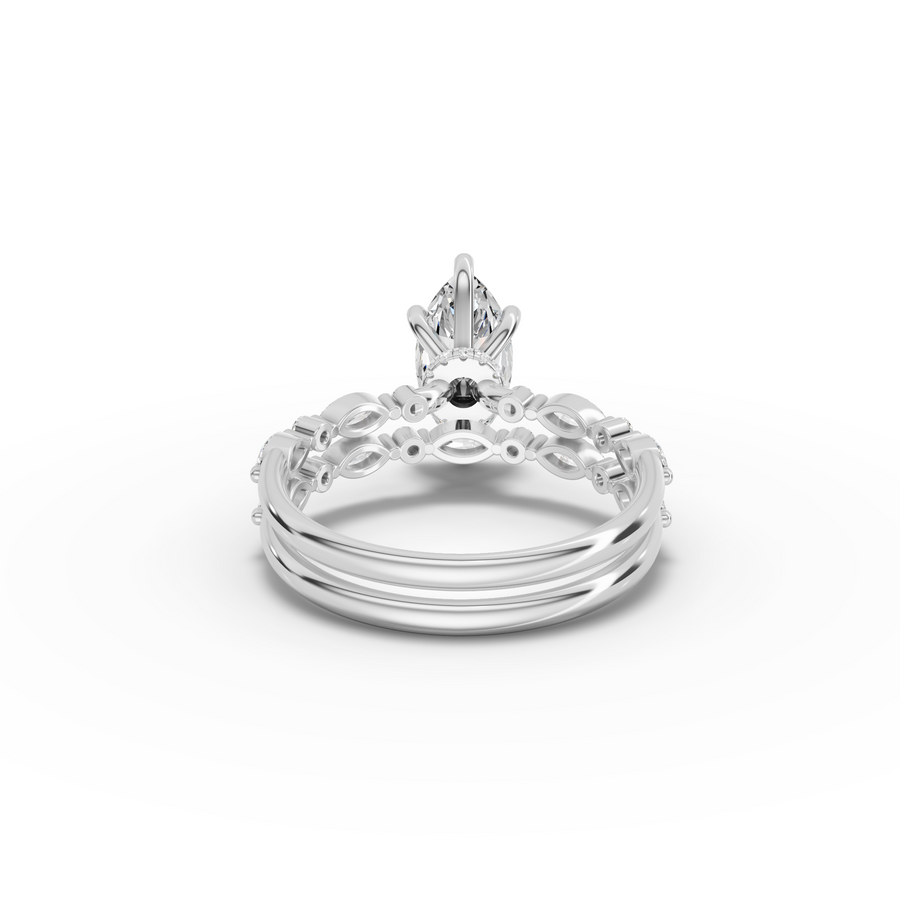 1.61 Ct Marquise With Side Diamond Band Ring
